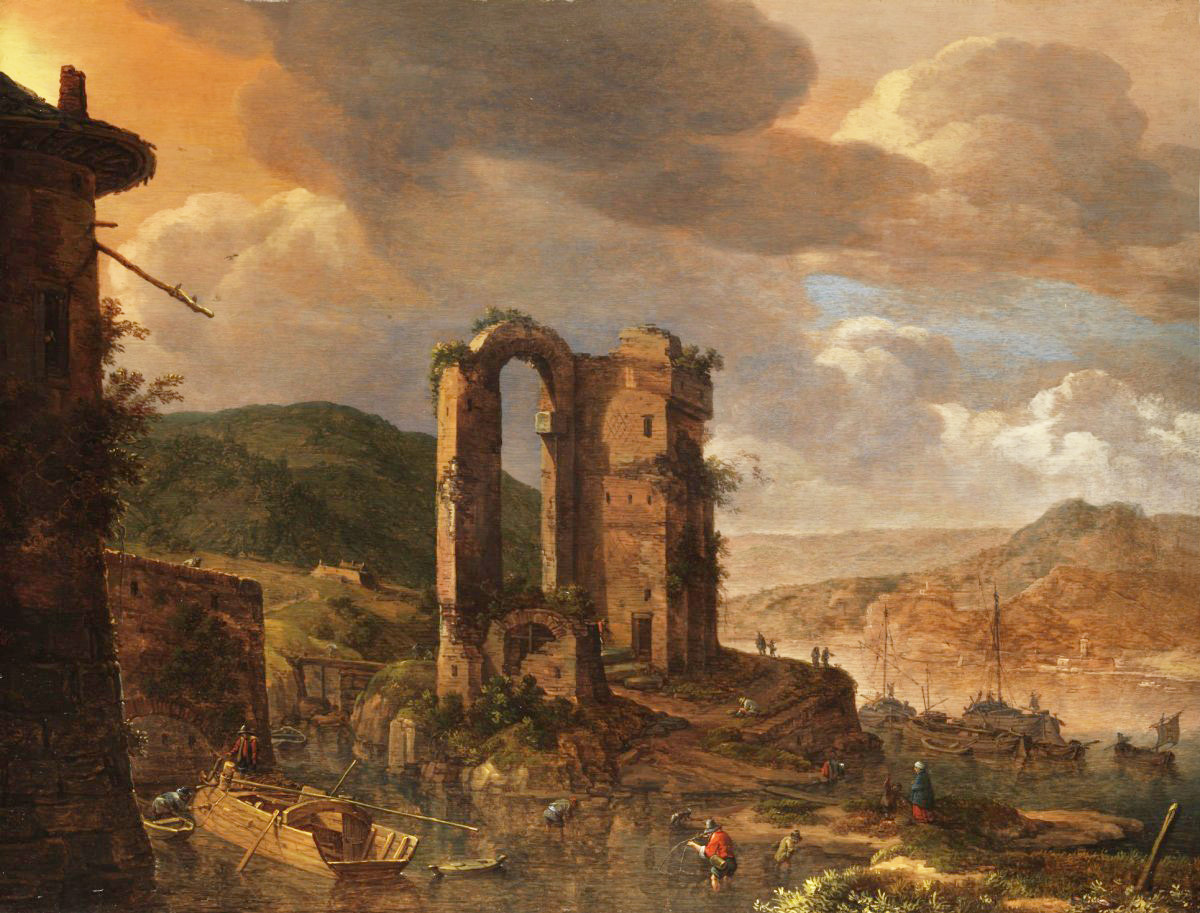 landscape with roman ruin